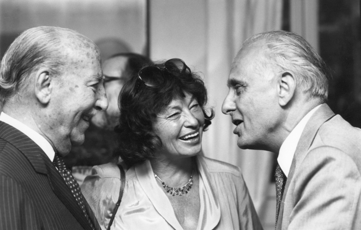 Valentino Bompiani, Inge Feltrinelli e Livio Garzanti, 1986