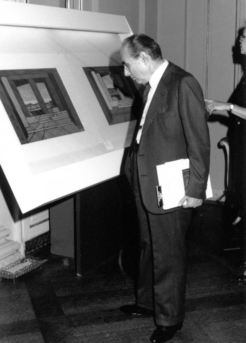 060 Gaetano Afeltra guarda vetrina Casorati 16.05.89