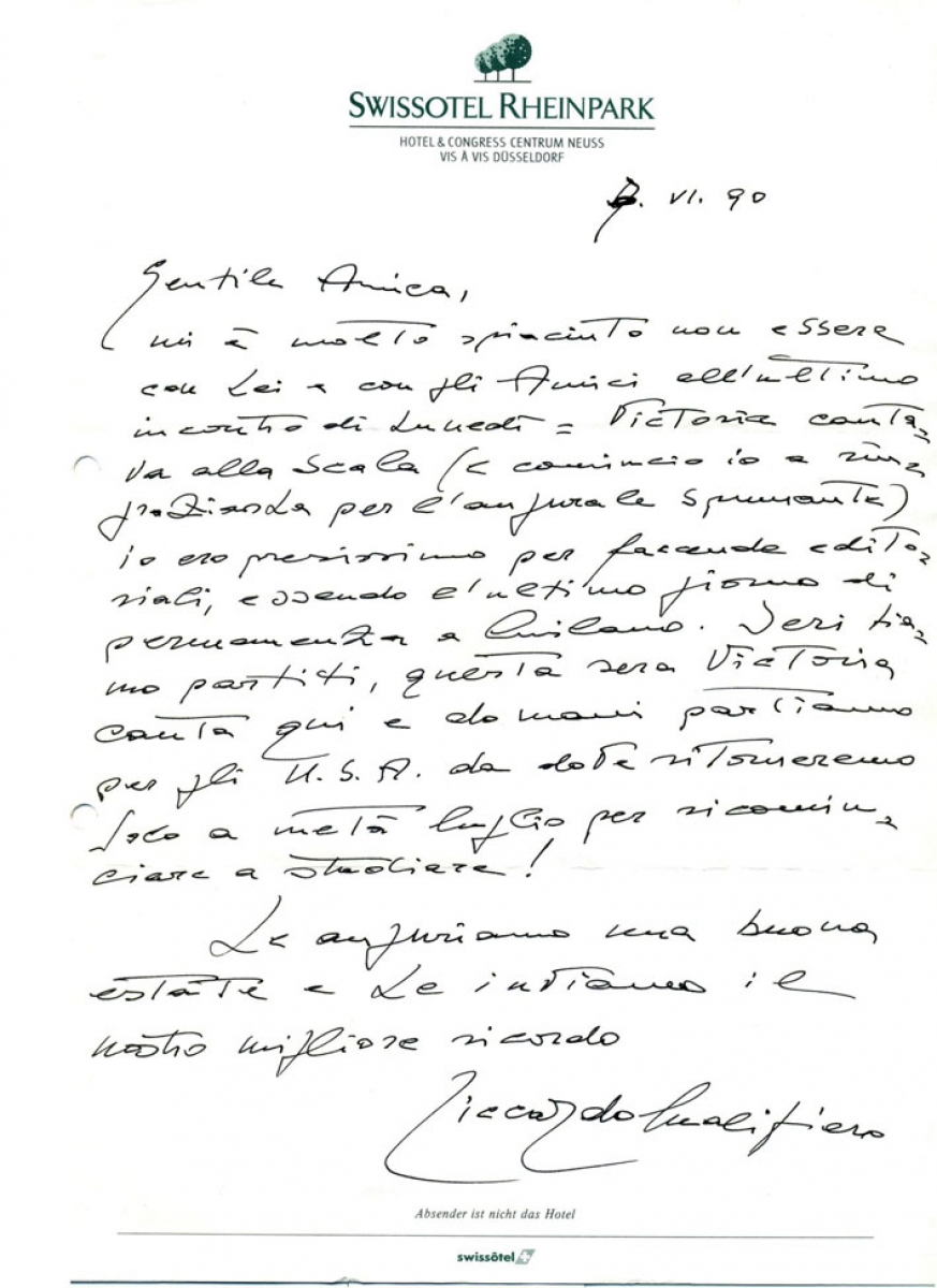 F18L246 – lettera autografa Riccardo Malipiero