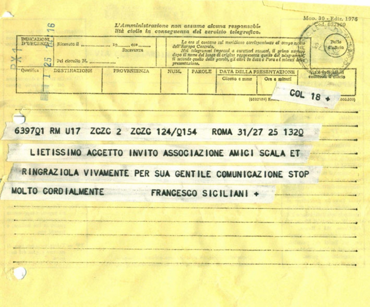 lettera da Siciliani Francesco