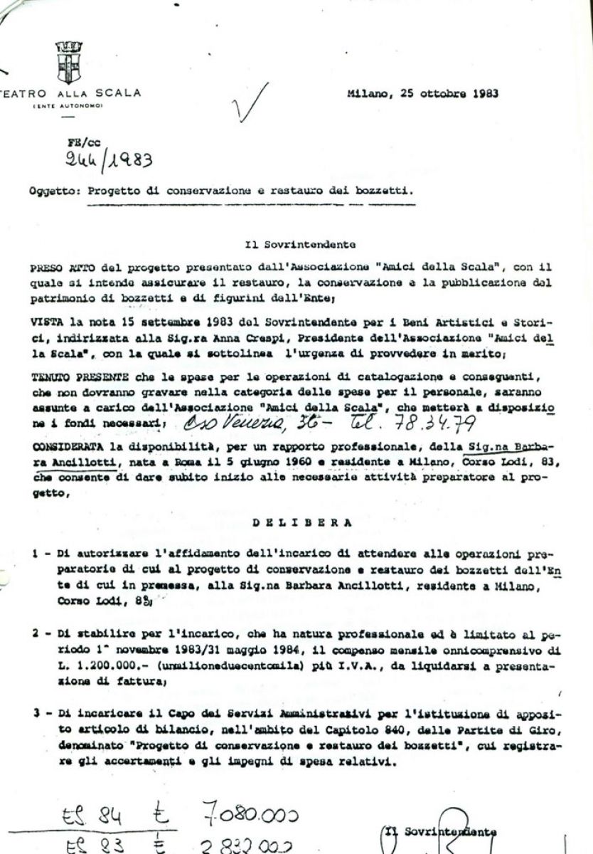 Badini, progetto restauro bozzetti