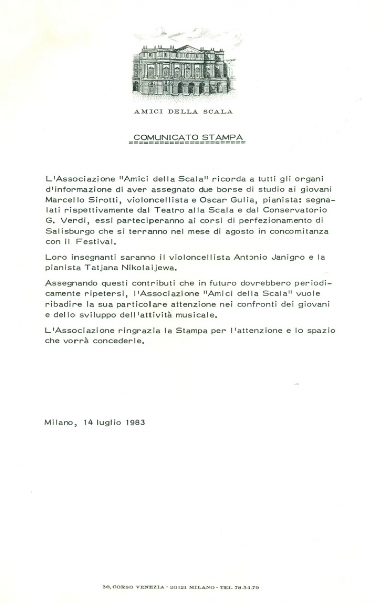 Corrispondenza Borse di studio Salisburgo