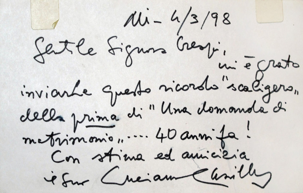 Lettera di Luciano Chailly 